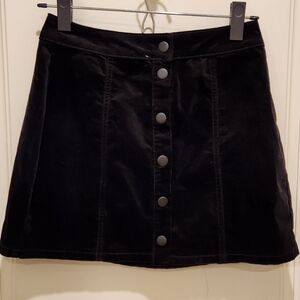 Brandy Melville Black Buttoned Mini Skirt